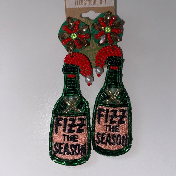 BNWT Fizz the Season Holiday Earrings - Picture 2 of 2